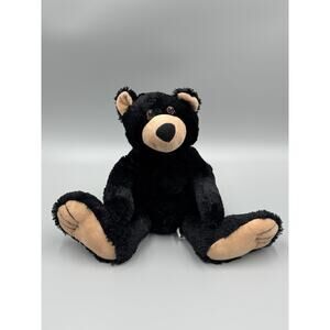 Stuffed Animal House Sitting Black Teddy Bear Plush 10”